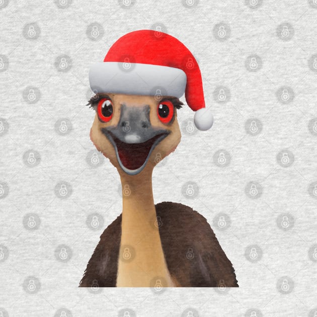 Santas Aussie Helper - Cute Christmas Emu by taiche